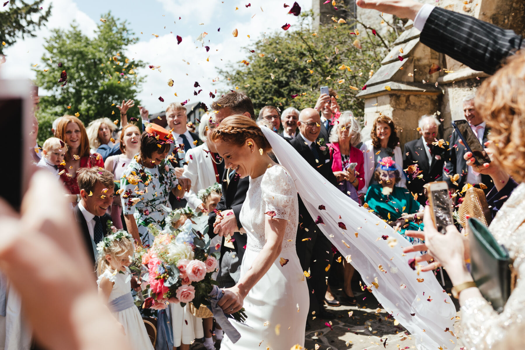 Sassi Holford bride confetti shot