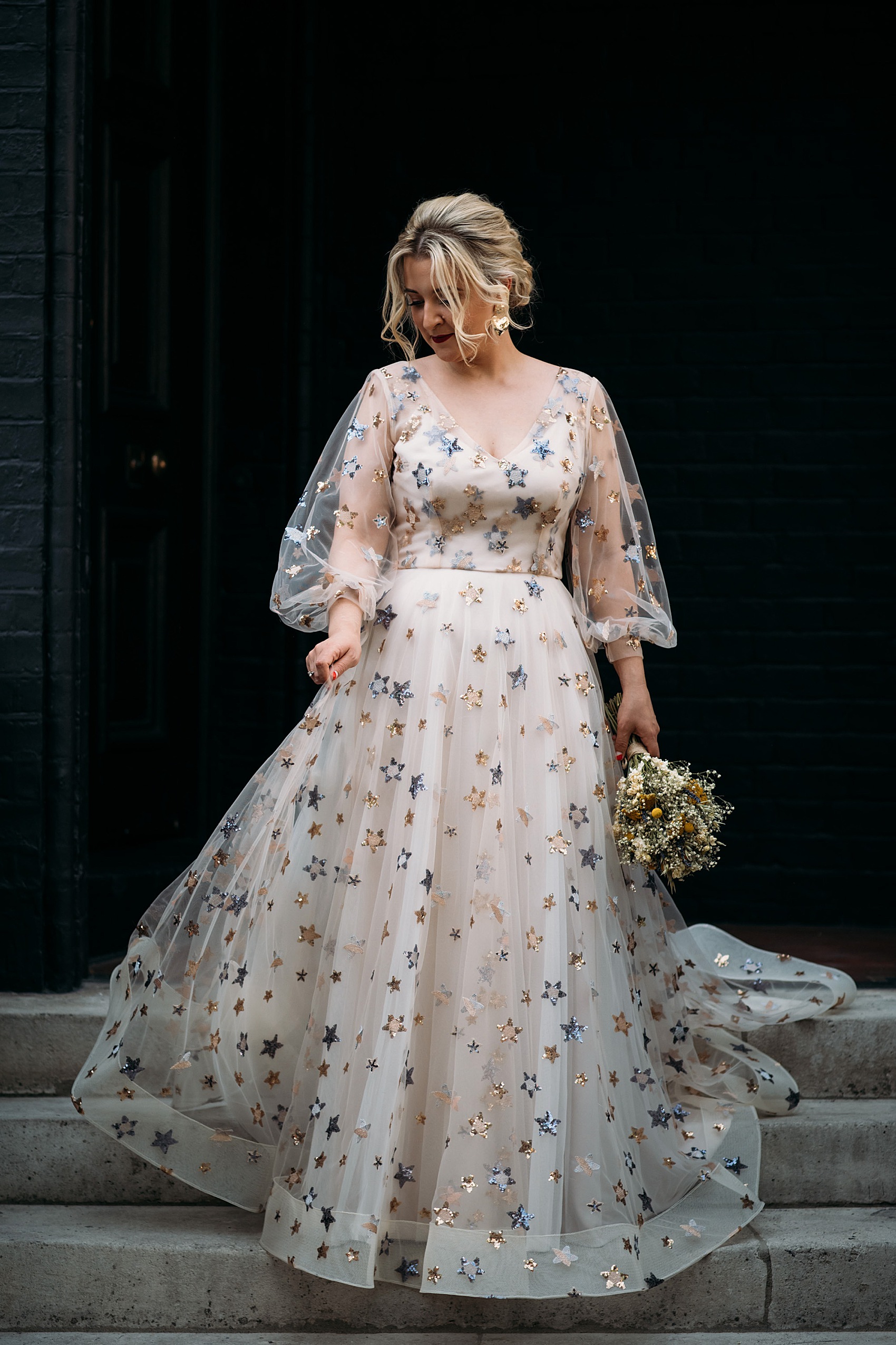 10 Starry wedding dress London bride