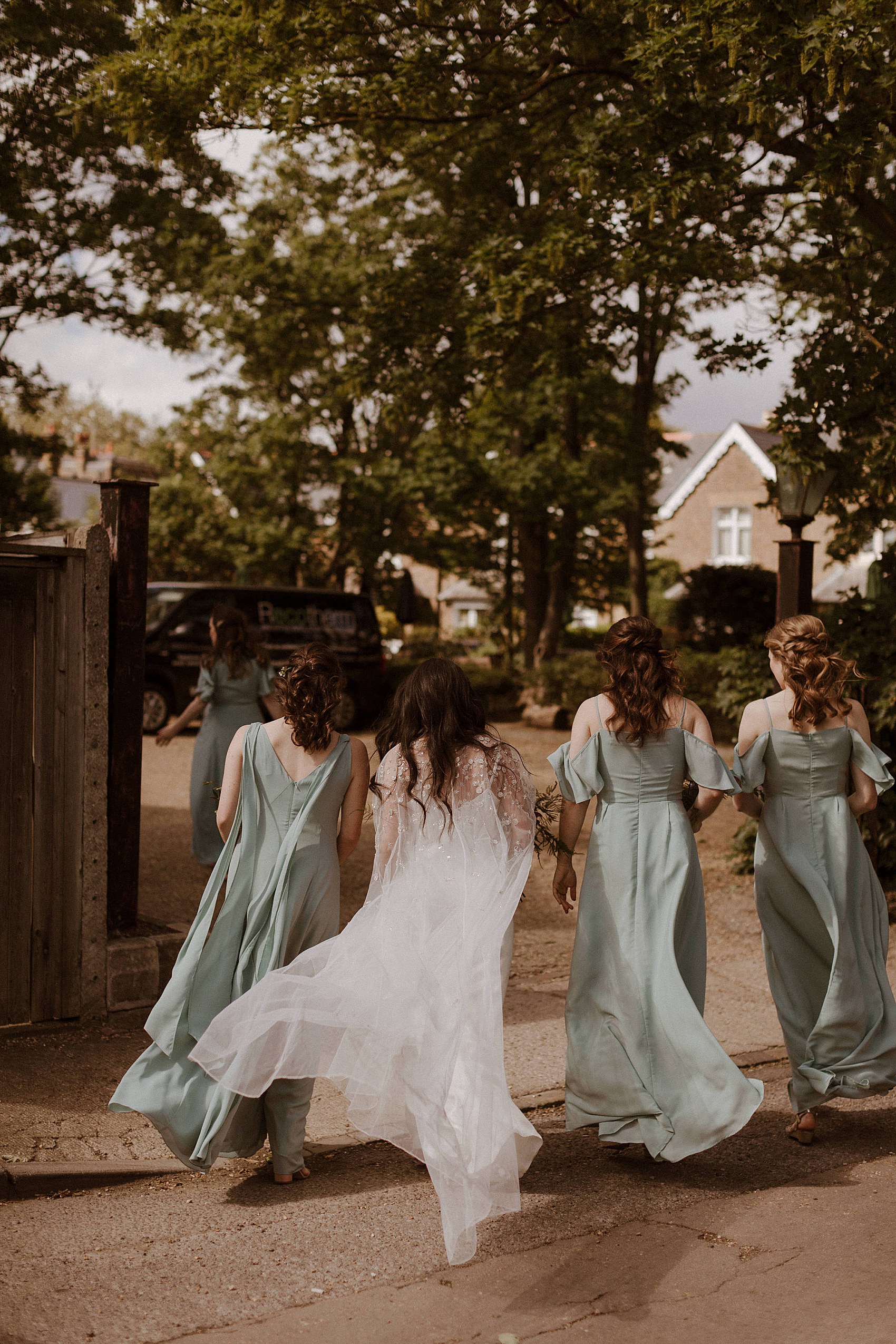 An Alexandra Grecco Cape Ghost Dress for a Glamorous Black Tie