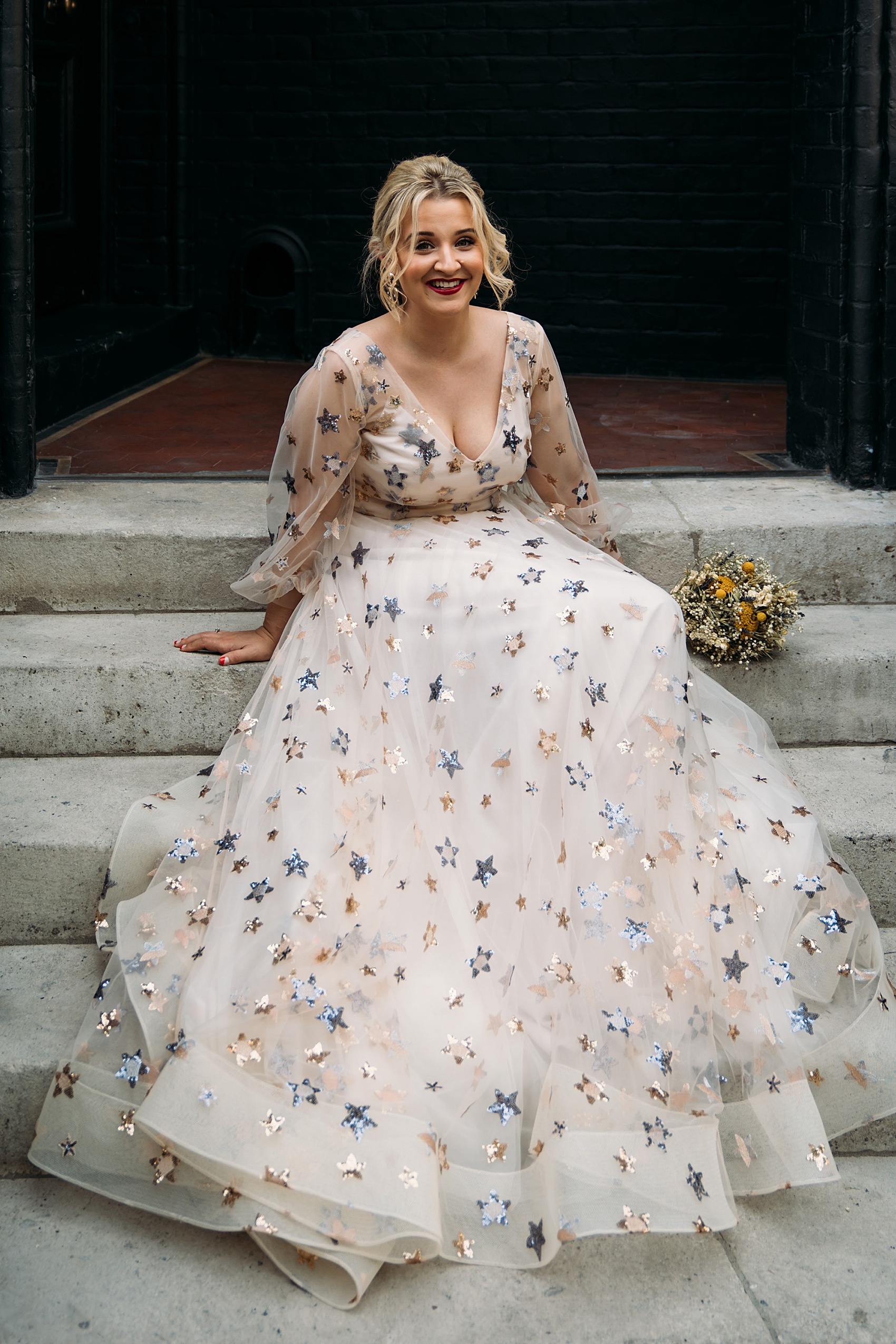 12 Starry wedding dress London bride