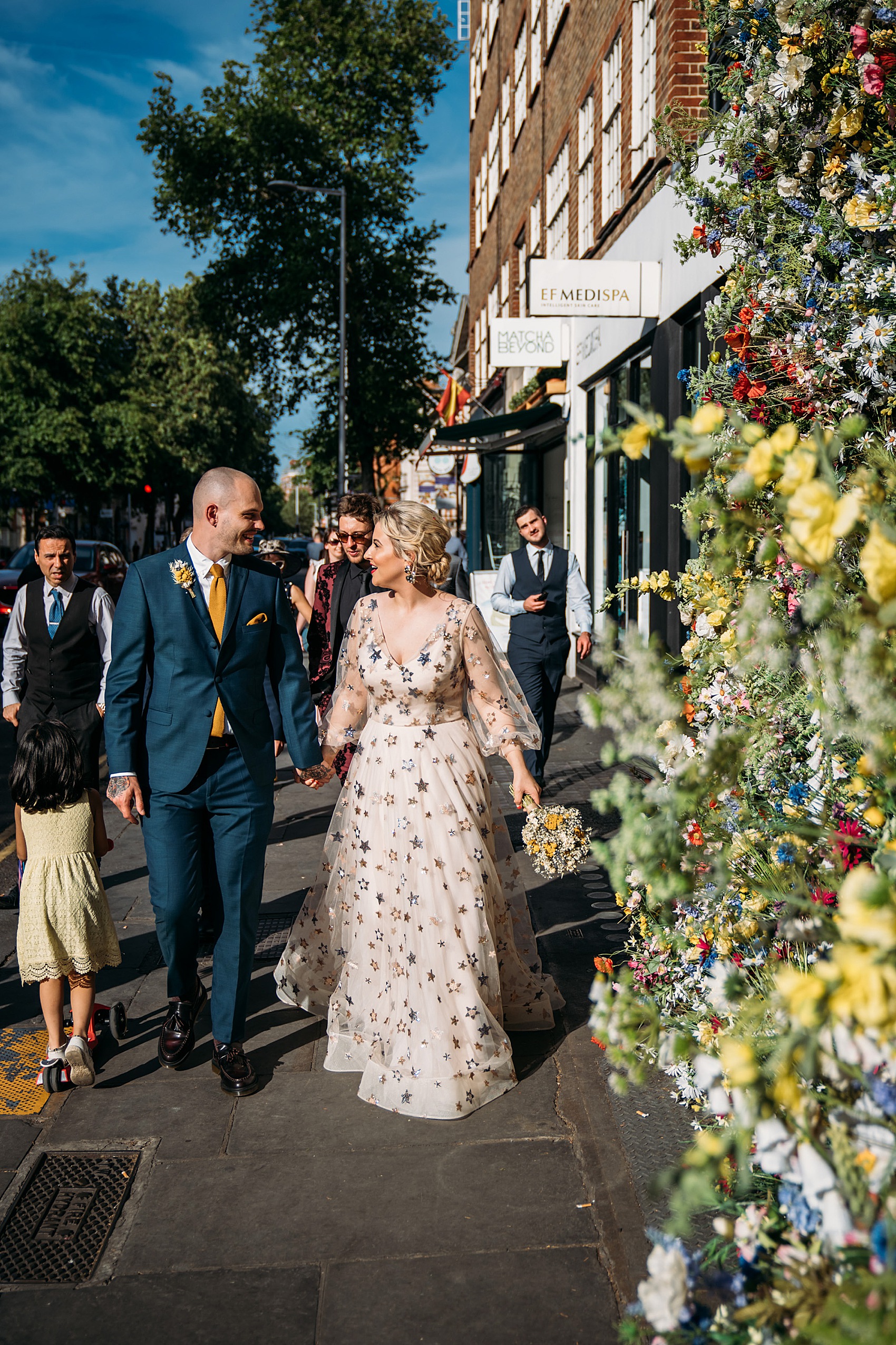 25 Starry wedding dress London bride