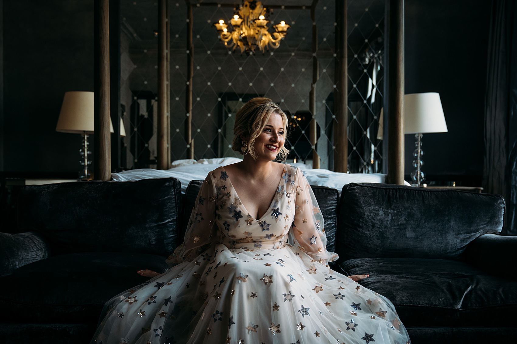 6 Starry wedding dress London bride