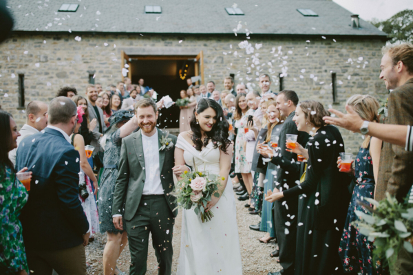 Halfpenny London’s Daffodil Dress & a DIY FLoral Moongate for a Nature Inspired, Modern & Minimalist Wedding in The Lake District