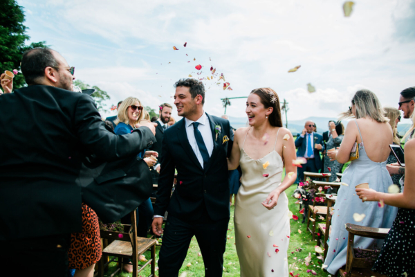 A Simple & Elegant Halfpenny London Slip Dress for a Scottish Farm Wedding Filled With Wildflowers & Heather
