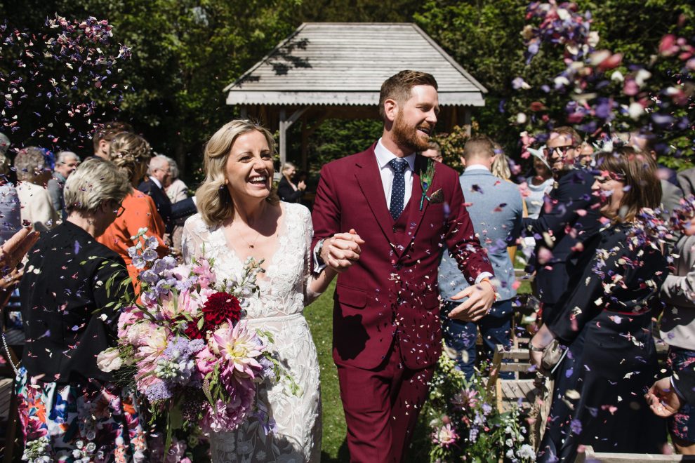A Pennard House Festival Inspired Wedding with a Hermione de Paula Bride and a Groom in Burgundy 2 Pennard House Wedding