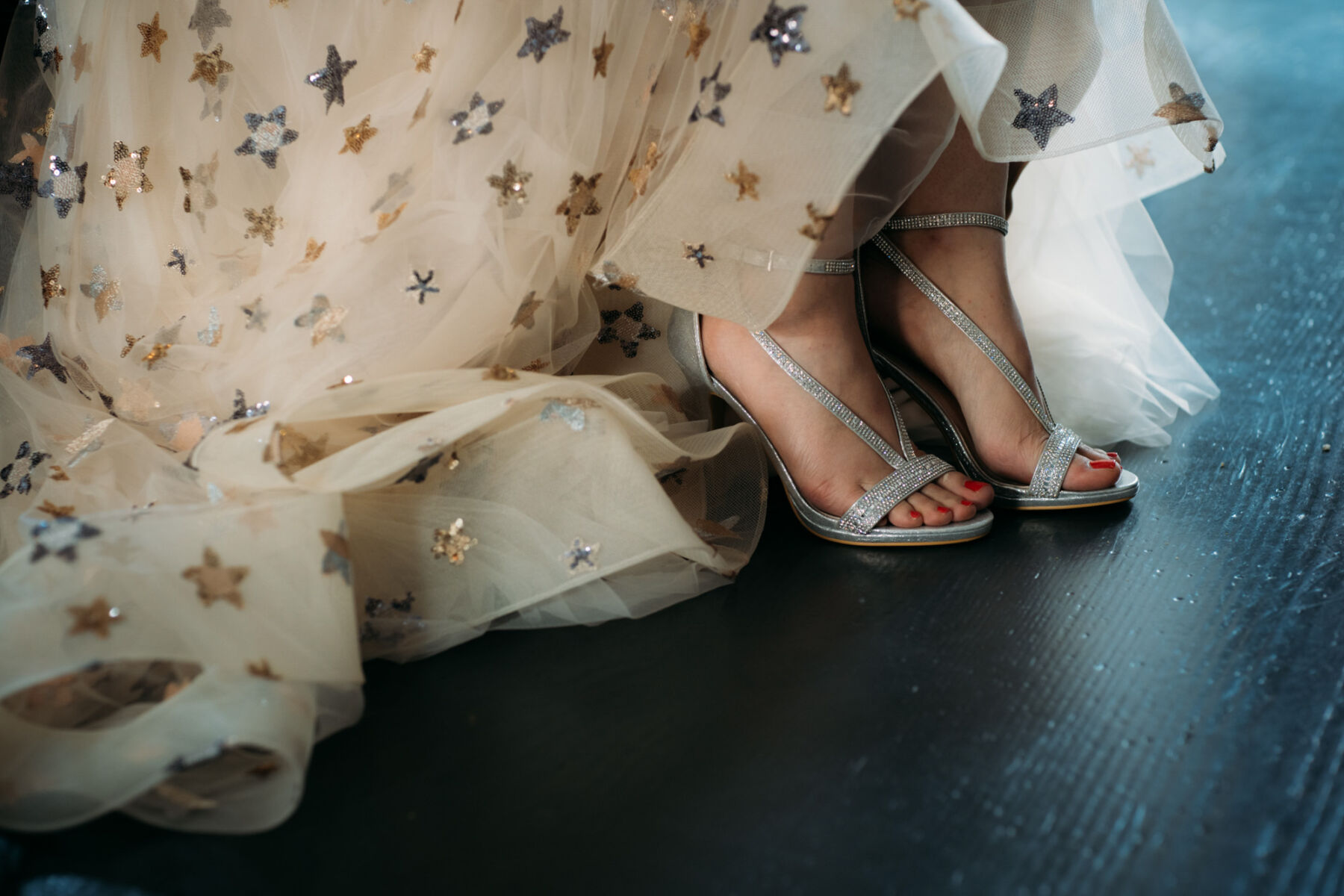 Sparkly wedding shoes