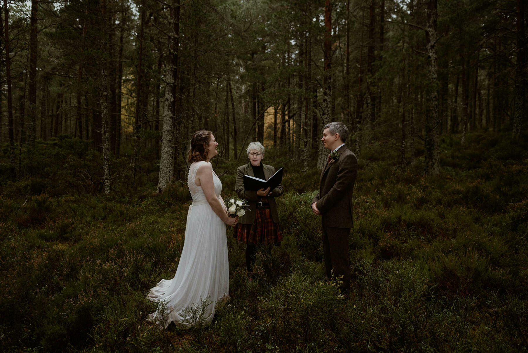 An Atmospheric Woodland Elopement in The Cairngorms, Scotland and a Bride in Catherine Deane 6 079 Lauren Mat HR 273 CAIRNGORMS ELOPEMENT humanist Wedding SCOTLAND loch Garten ELOPEMENT CAIRNGORMS Wedding SCOTLAND ELOPEMENT PHOTOGRAPHER
