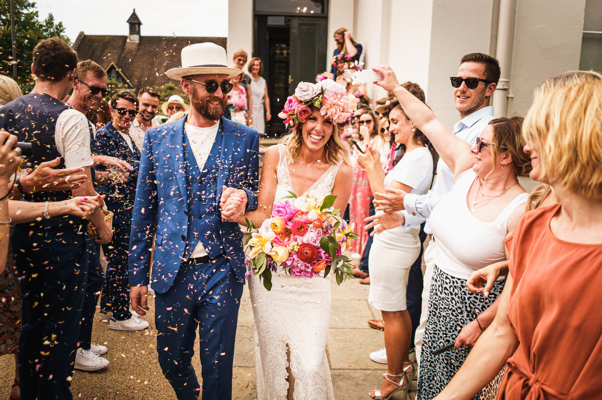 A Bride in Grace Loves Lace & A Statement Floral Crown for Her Colourful, Relaxed and Child-Friendly Wedding in Cheltenham 3 131ThePromenadeCheltenhamDanLiv067