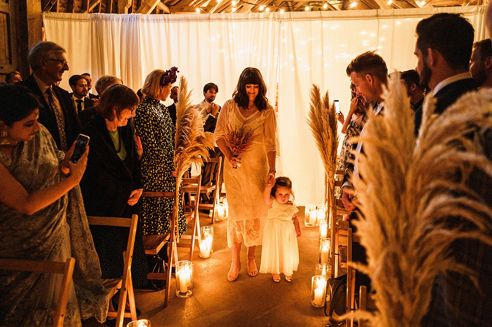 A September Barn Wedding With Lots of Festoon & Fairylights for a Creative Bride in a Gold Sequin Dress 15 Creative September Barn Wedding Gold Sequin Dress 15