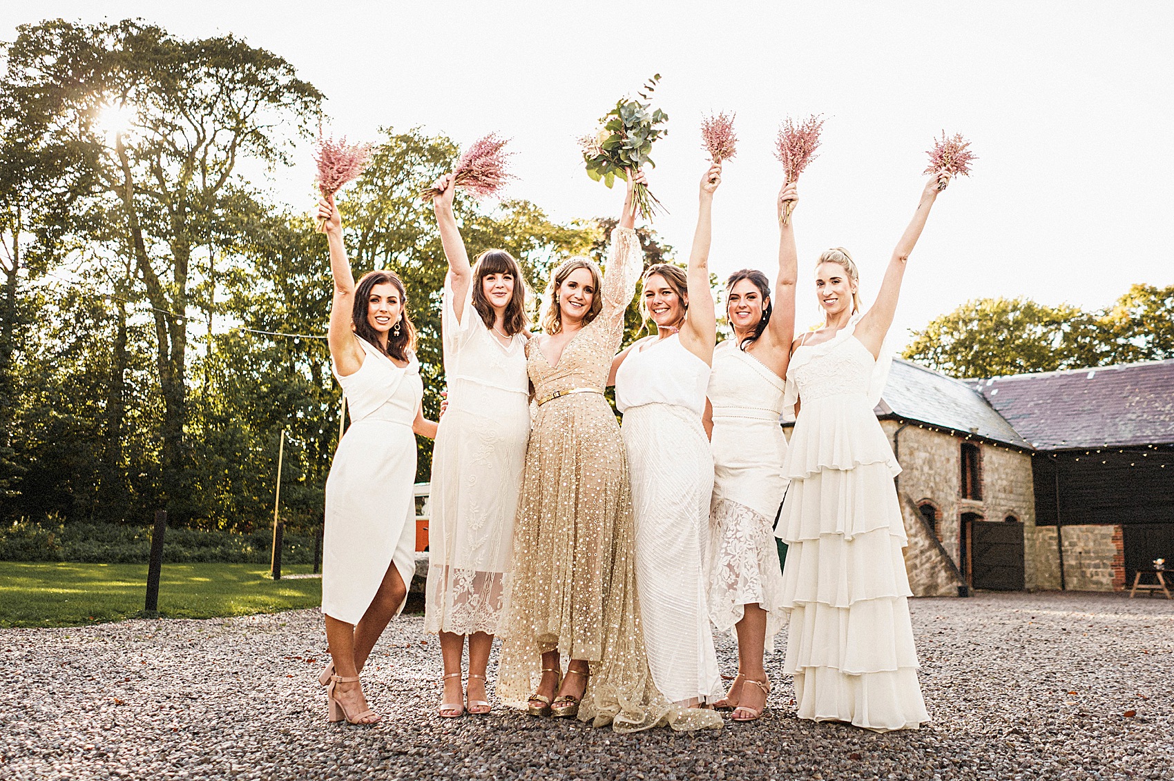 A September Barn Wedding With Lots of Festoon & Fairylights for a Creative Bride in a Gold Sequin Dress 28 Creative September Barn Wedding Gold Sequin Dress 33