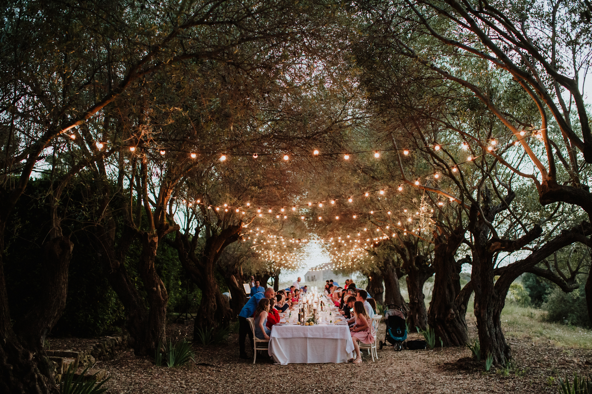 Festoon lights wedding italy