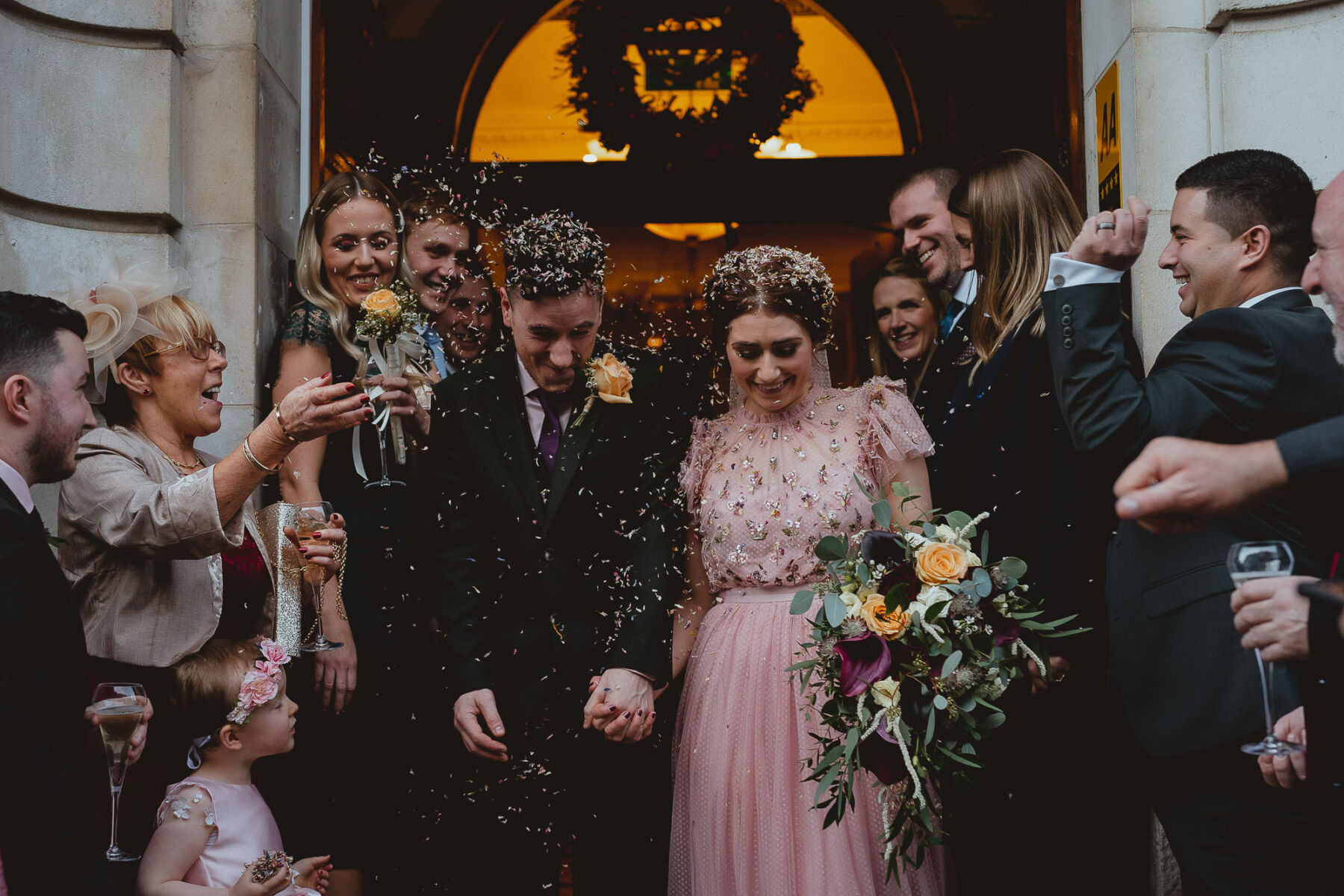 A Pink Needle & Thread Dress for a Christmas Wedding at St Giles House in Norwich 17 Pink Needle Thread wedding dress