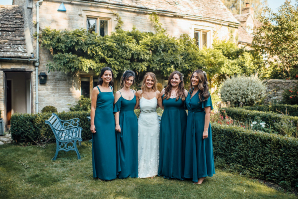 Halfpenny London Bridal Separates and Bridesmaids in Rewritten for a Quaint Cotswold Barn Wedding
