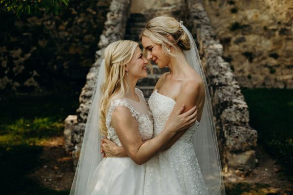 Two Brides in Sassi Holford and Their Elegant French Destination Wedding at Chateau de Lisse