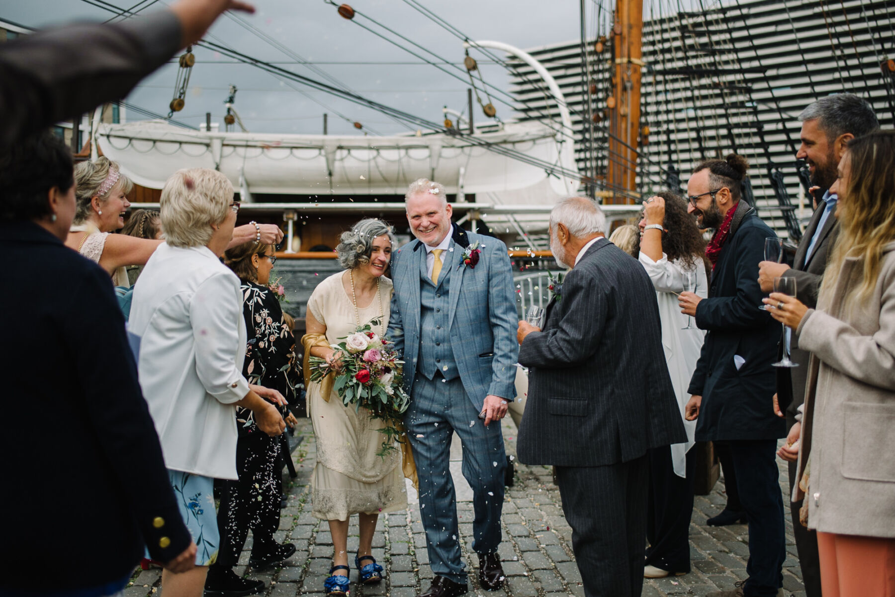 Vintage wedding on a ship