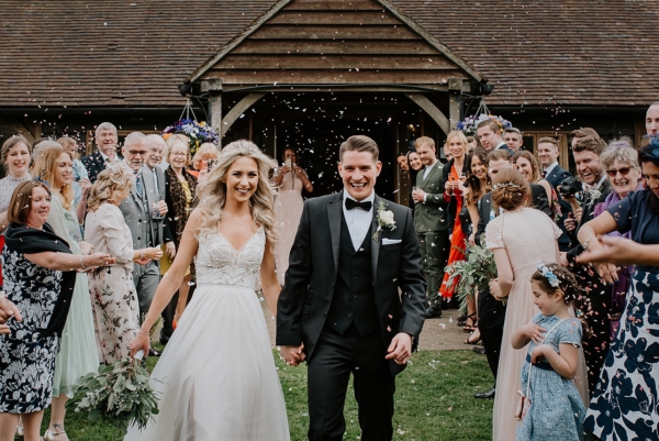 A Romantic Black Tie Wedding at Cooling Castle Barn in Kent with a Bride in a Maggie Sottero Dress