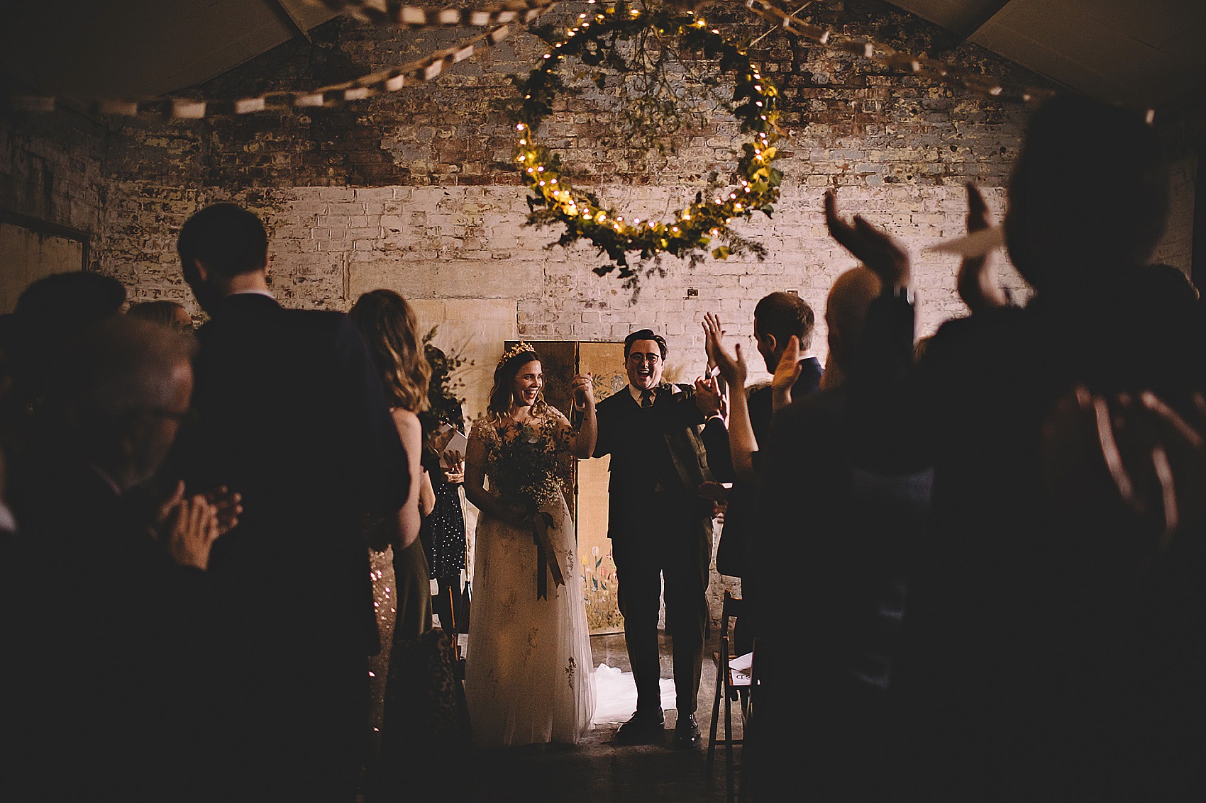 A Modern, Festive Wedding at One Friendly Place in London, with a Bride in a Botanical Gold Crown & Maggie Sottero Dress 3 One Friendly Place wedding 23