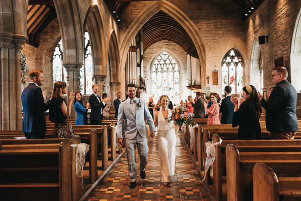 A Micro Wedding & Bride in a Sequin Monsoon Jumpsuit