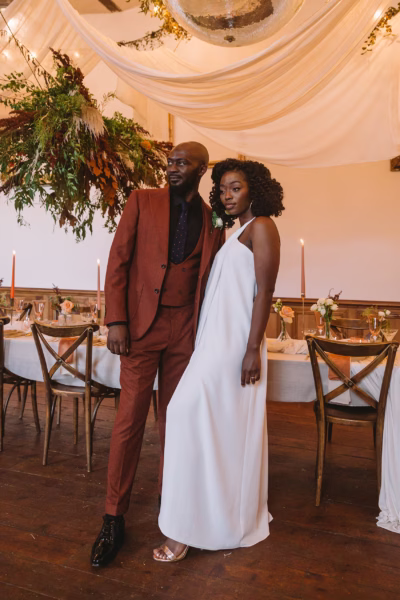 Modern + Intimate Wedding Inspiration + Authentic Vow Renewal, Featuring Black Suppliers & Set in an East End, Eclectic Venue