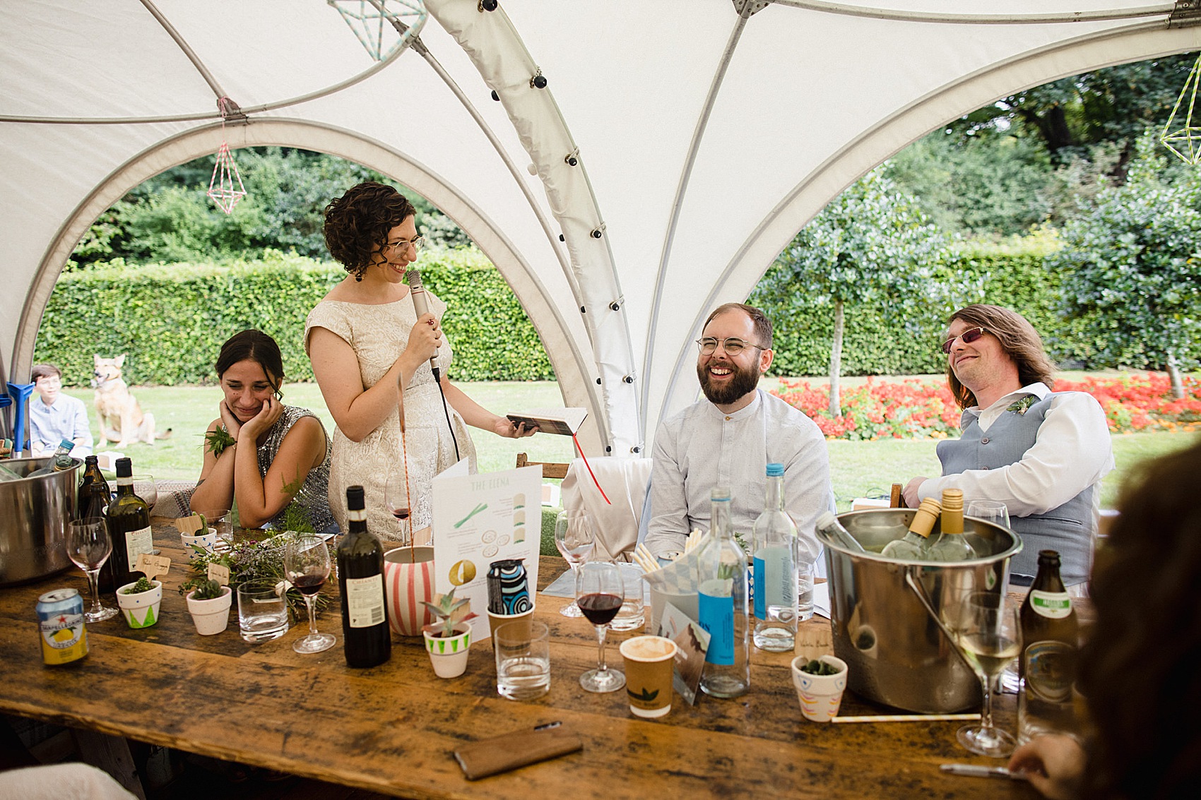 Bride in trousers Battersea Park Wedding 19