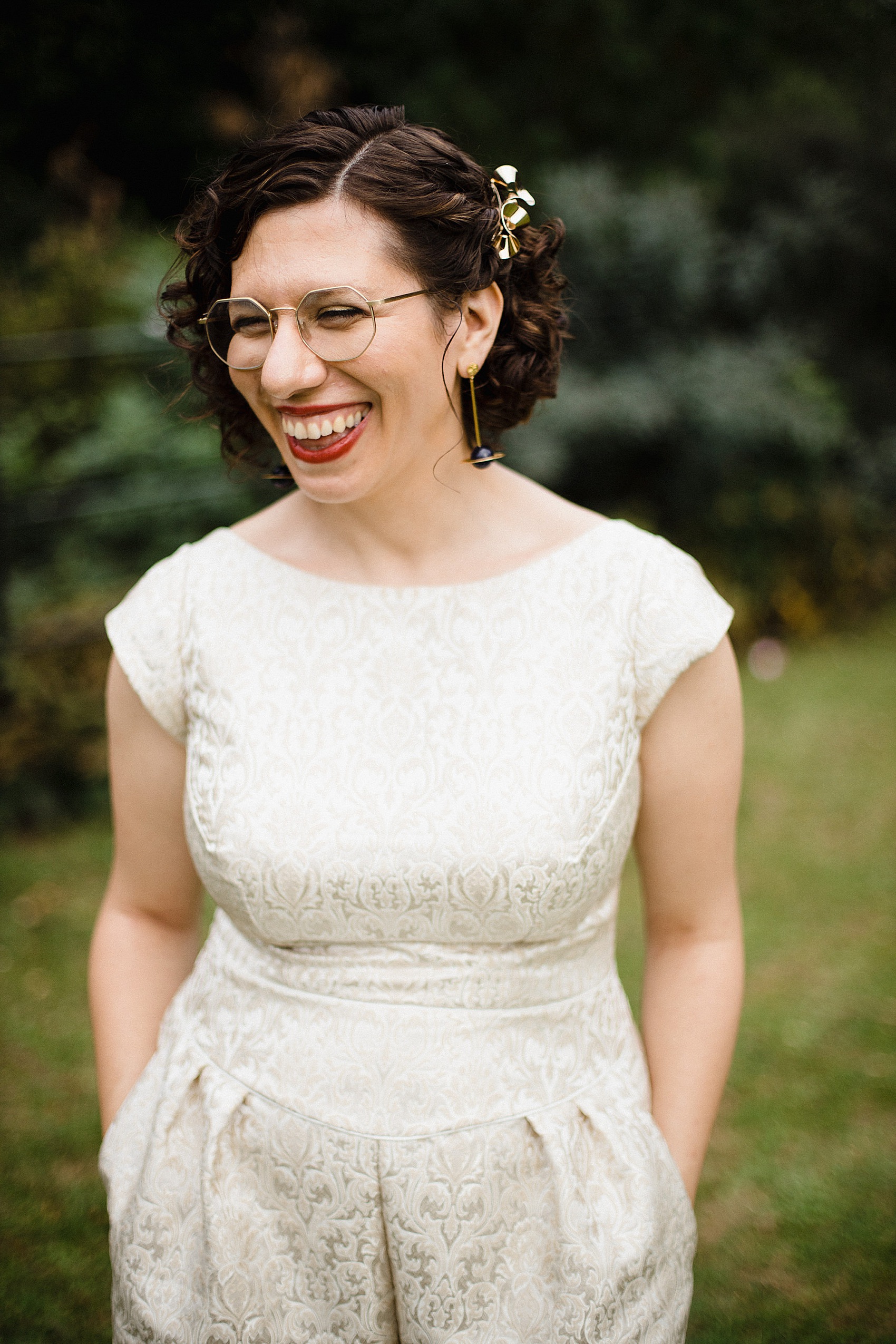 Bride in trousers Battersea Park Wedding 7