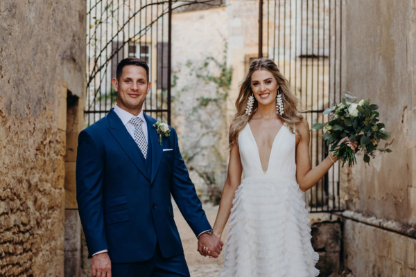 Suzanne Neville Ruffles for a Romantic Wedding at Chateau de la Bourlie in Urval, France
