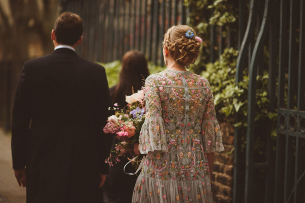 A Needle & Thread Floral Dress for a Laidback & Lovely Spring Wedding in London