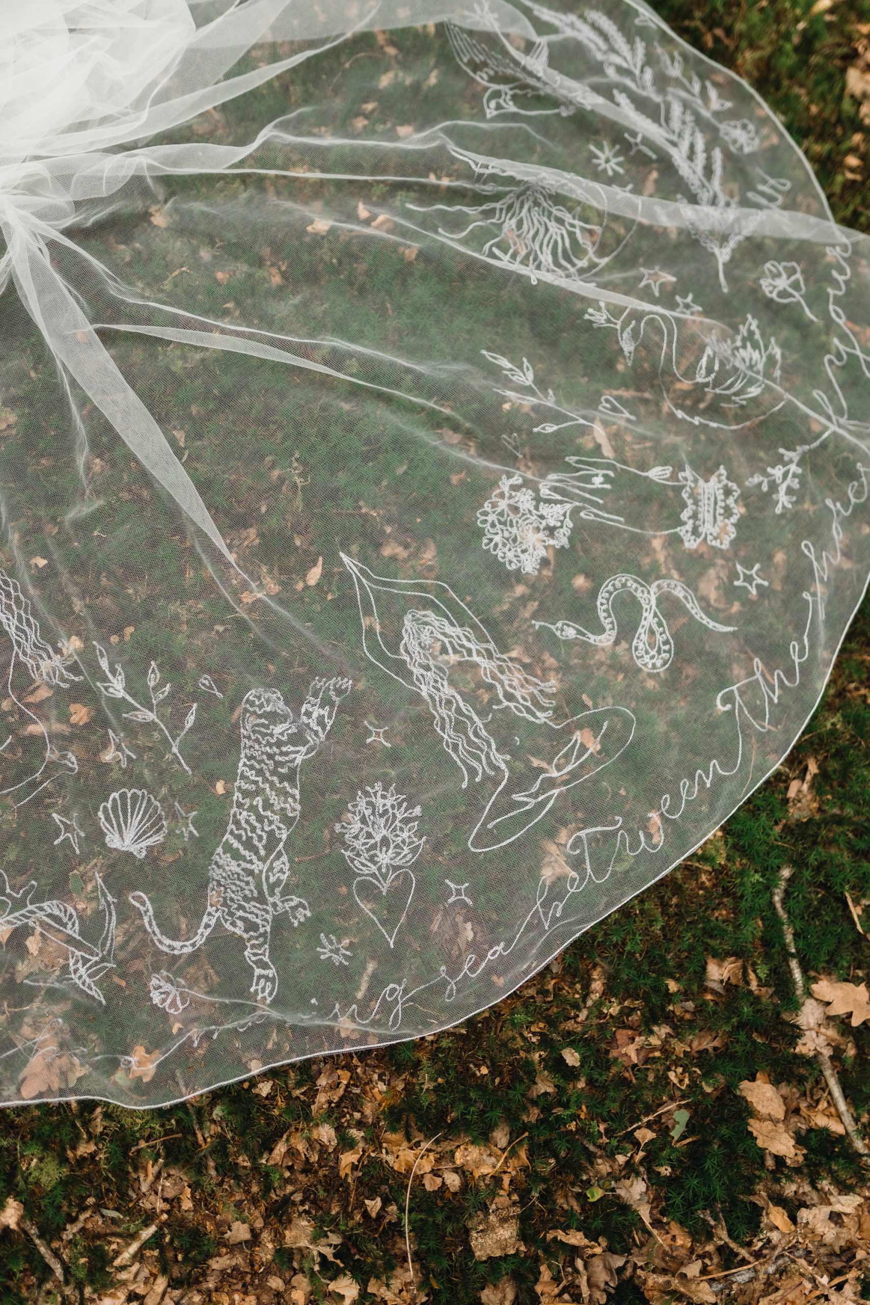 Daisy Sheldon embroidered wedding veil scaled