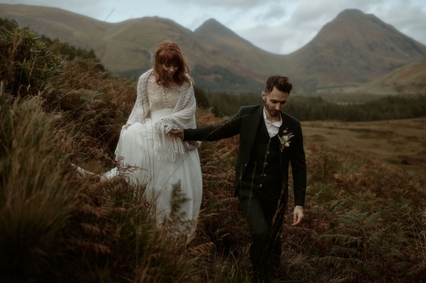 A Wild, Beautiful and Romantic Elopement With a Handfasting & Dried Flowers, at Glencoe in the Scottish Highlands