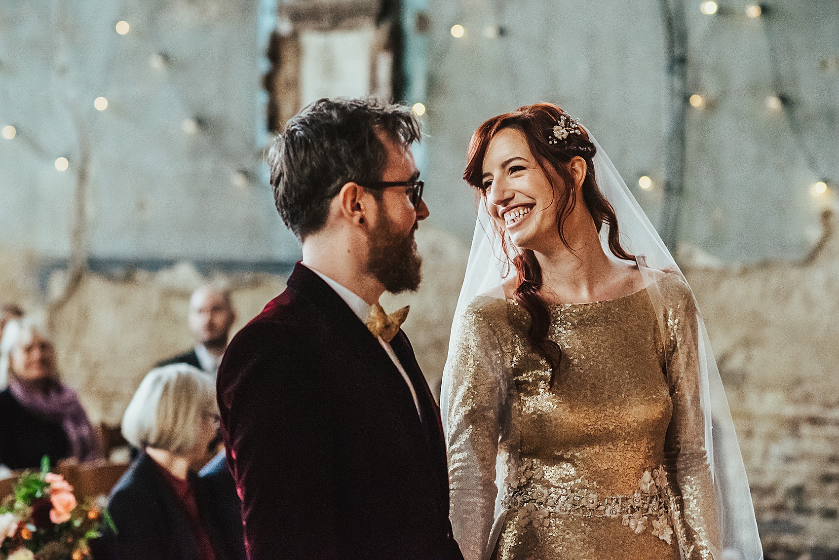 14 Gold Sequin Wedding Dress