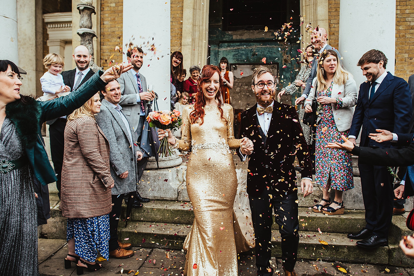 26 Gold Sequin Wedding Dress