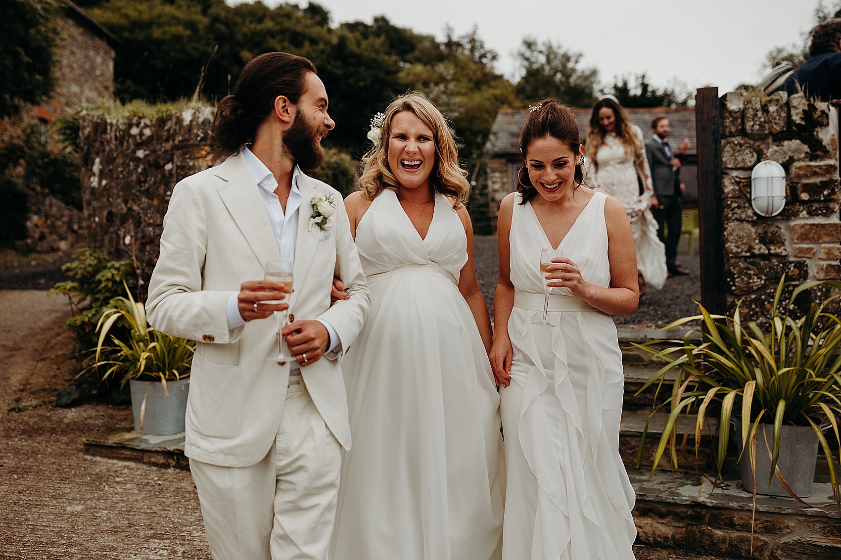 45 Wild windswept wedding Cornwall Rue de Seine bride