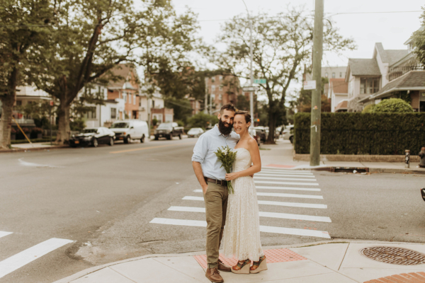 A New York City Elopement: A Private Ceremony at Home in Brooklyn & A Bride In Her Grandmother’s Vintage 1980s Dress