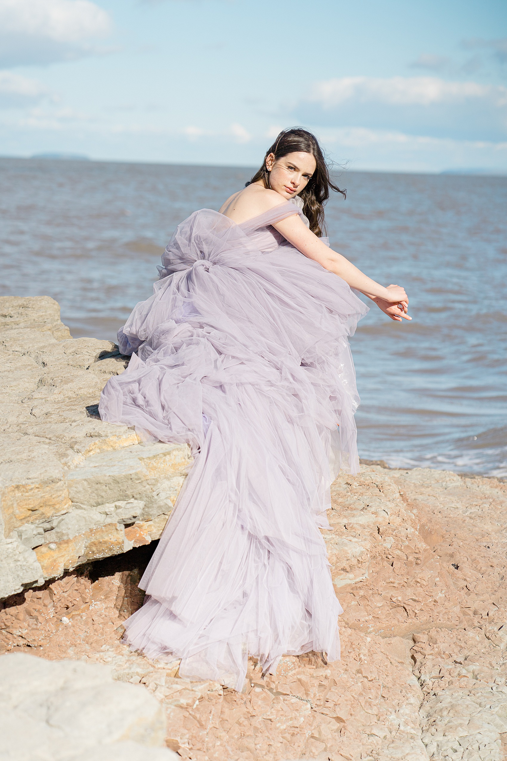 Sally Bean Couture - lilac wedding dress, tiered tulle dress