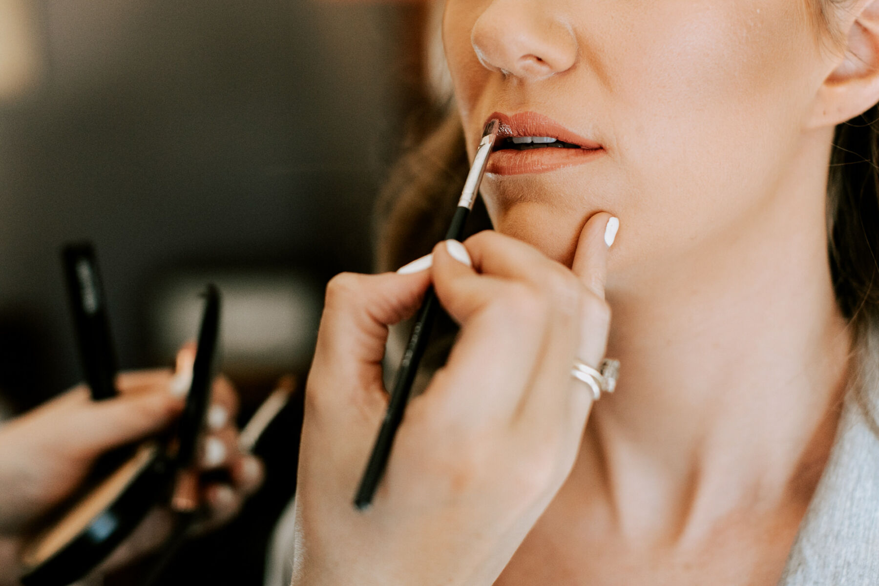 Coral lipstick