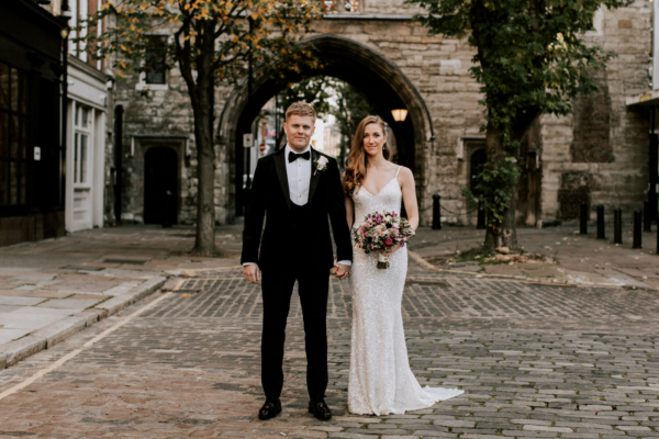 A Zetter Townhouse Wedding for 15 With Incredible Amie Bone Flowers & a Bride in a Sequin Berta Gown