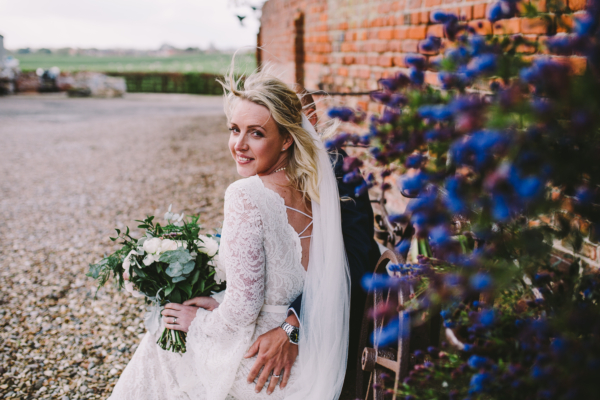 A Florist’s Springtime Dunedin Country House Yorkshire Wedding, with a Boho Lace & For Love Dress, and Peach and Blush Pink Blooms