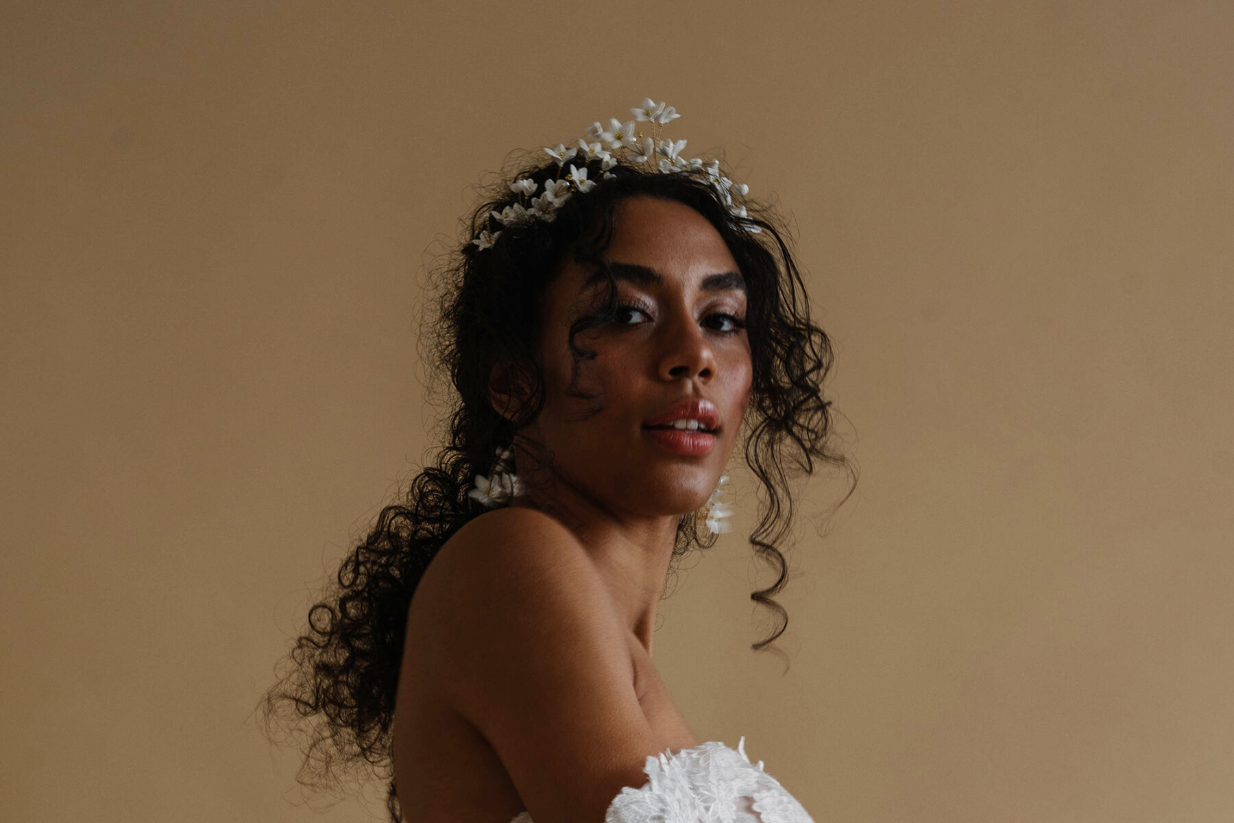 Alabaster Dream curly haired bride
