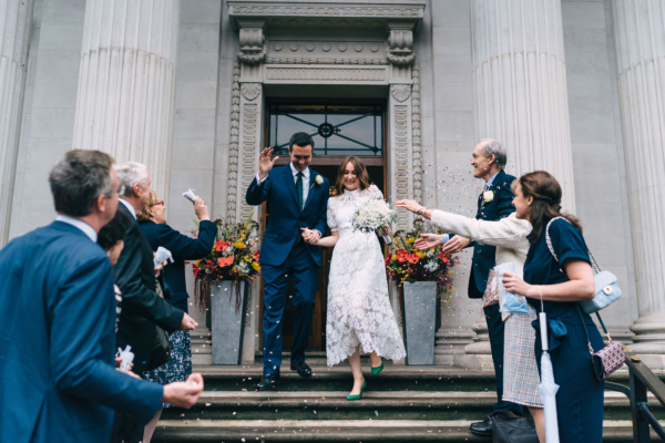 A Self Portrait Dress & Green Shoes for a London Elopement / Micro Wedding