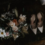 Elegant wedding shoes & bridal bouquet