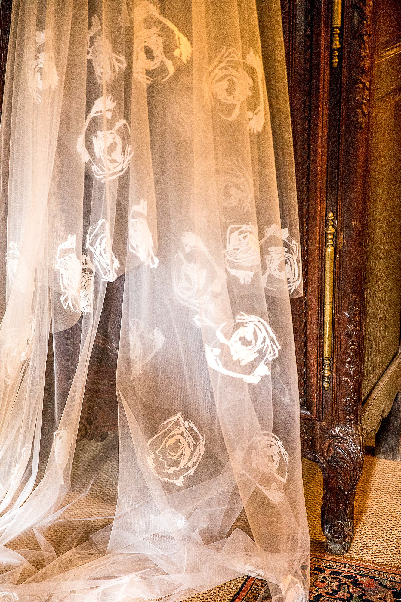 Grace Loves Lace Fleur | Rose Embroidered Tulle Veil