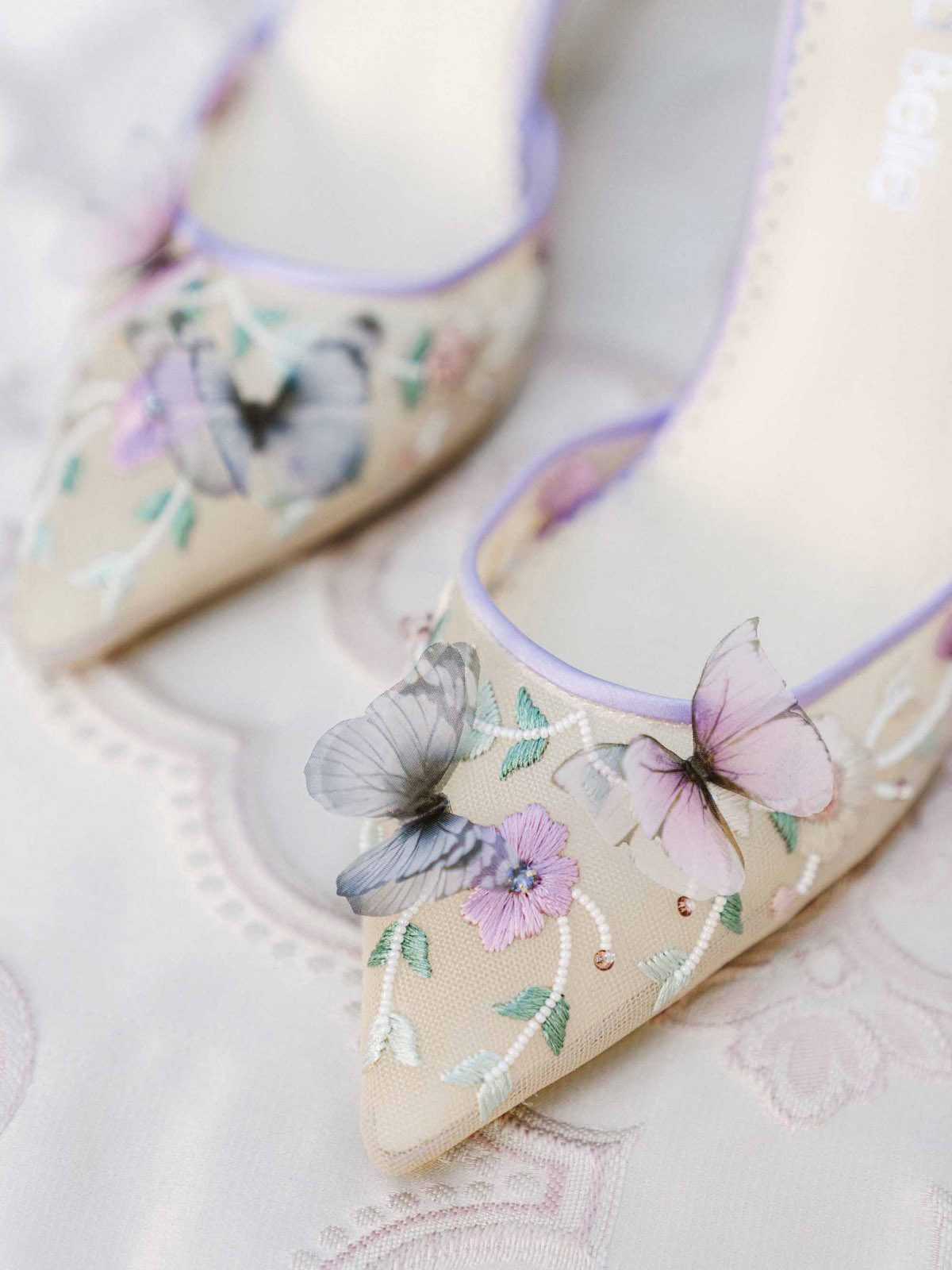 Wedding shoes with butterflies, by Bella Belle