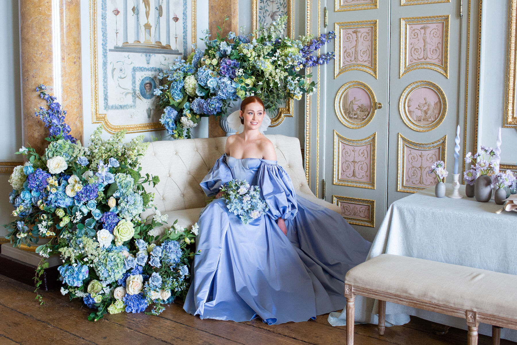 blue wedding dress