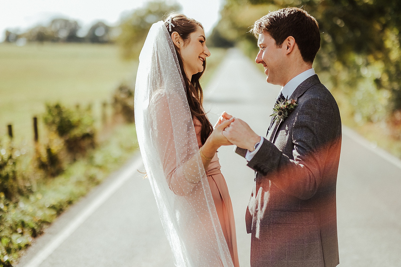 A Late Summer Micro Wedding for a Laid Back Bride in a Blush Pink ASOS Tux Jumpsuit Polka Dot Veil Love My Dress UK Wedding Blog Podcast Directory Shop