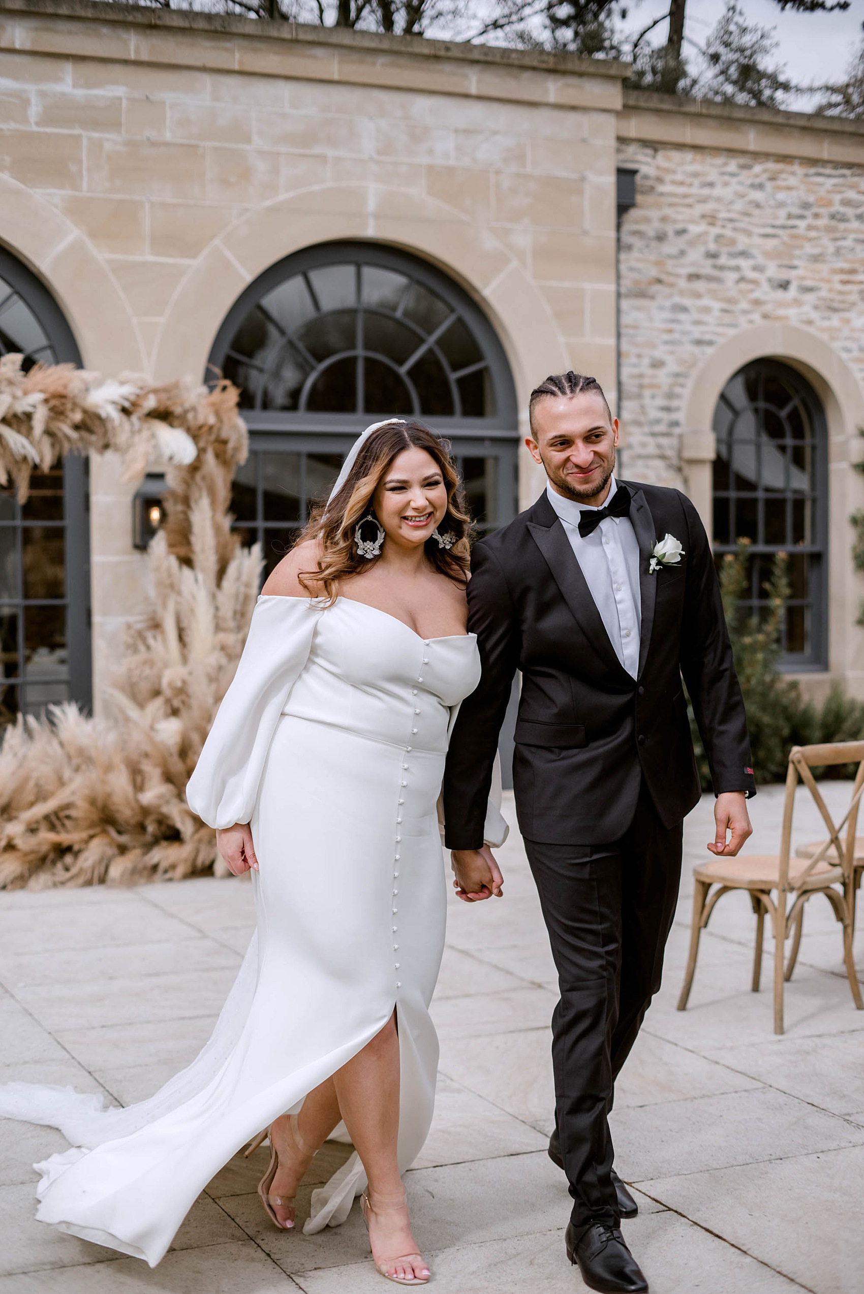 Curvy bride wedding dress, captured at Middleton Lodge, North Yorkshire wedding venue