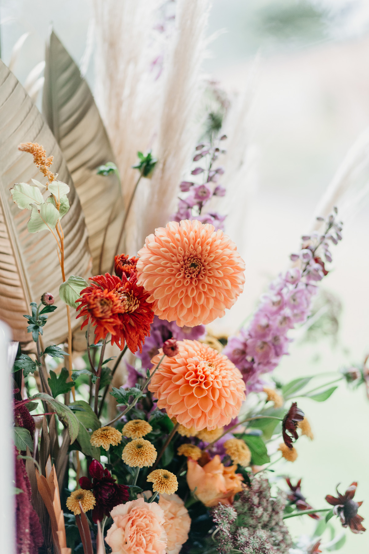 Colourful Autumn Wedding flowers