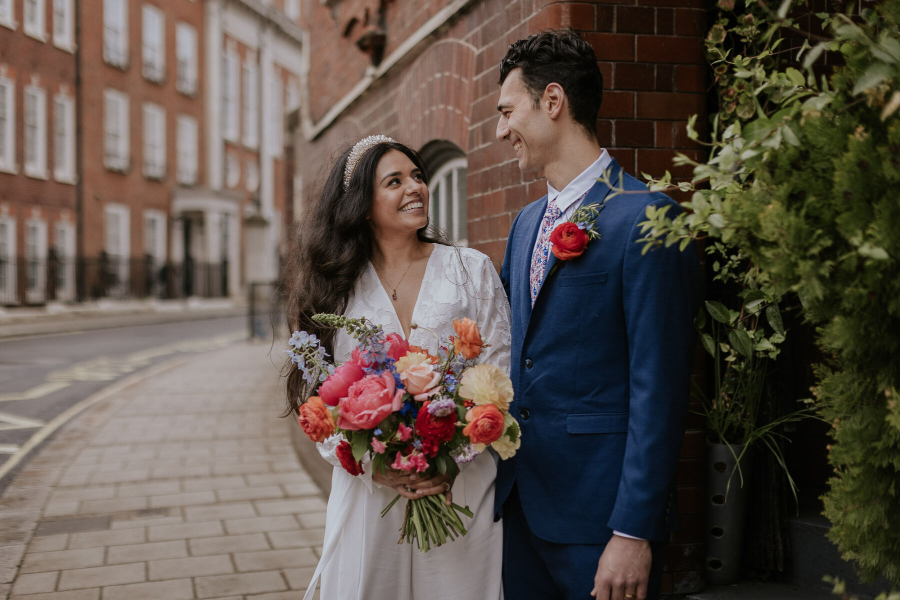 Colourful oversized bouquet