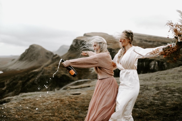 Wild Scottish Adventure Lesbian Elopement Shoot on the Isle of Skye
