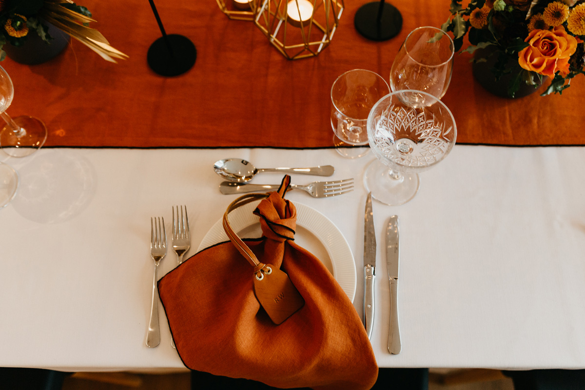 Leather keyring wedding favour