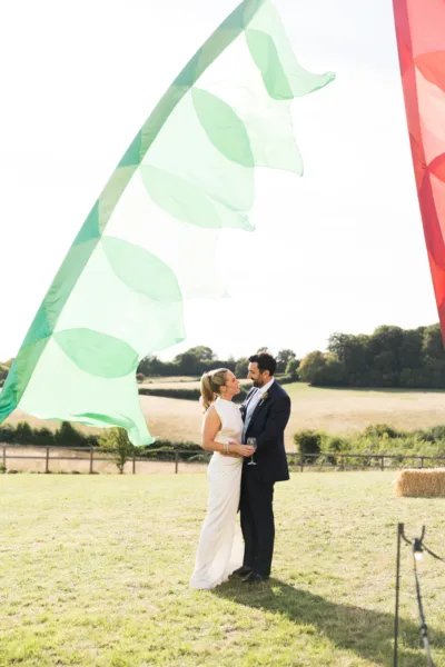 Festival style wedding at home in Beaconsfield, Buckinghamshire